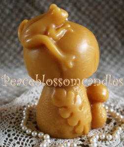 Beeswax Mushroom with Frog Candle