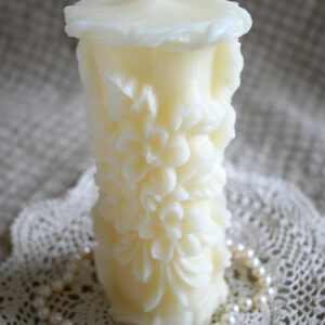 White Beeswax Flower Candle
