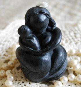 Beeswax Candle Black Mama Shaped Candle