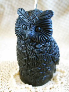 Beeswax Black Owl Candle