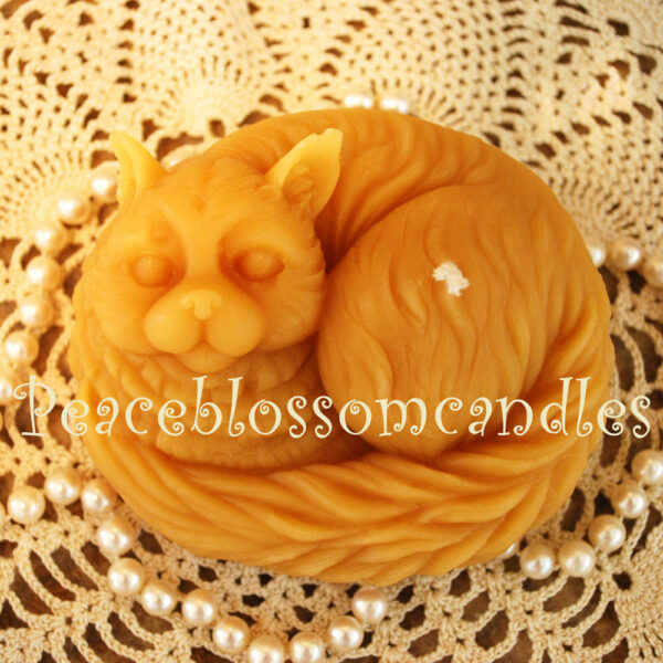 Beeswax Cat Candle
