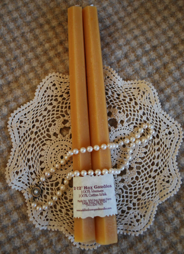 Beeswax Hex Tapers