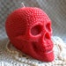 Beeswax Candle BIG Skull Shaped Candle in Red