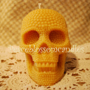 Beeswax Pearl Skull Candle