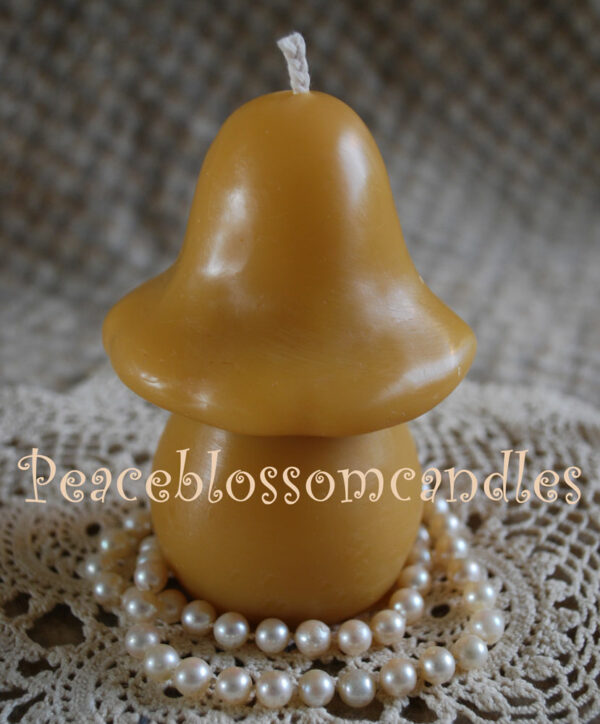 Beeswax Candle Mushroom Pointed Top