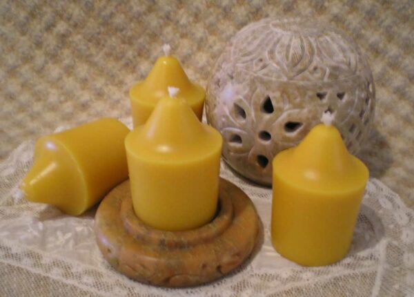 Natural Beeswax Large Votives