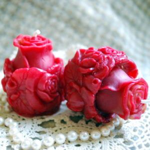 Beeswax Red Rose Votives