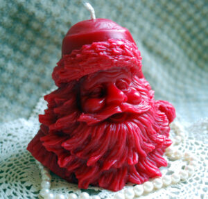 Beeswax Red Santa Head Candle