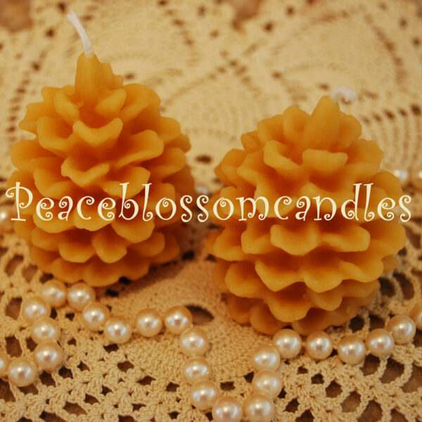 Small Beeswax Pine Cone Candles
