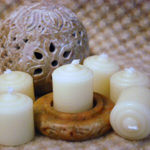 white beeswax small votives