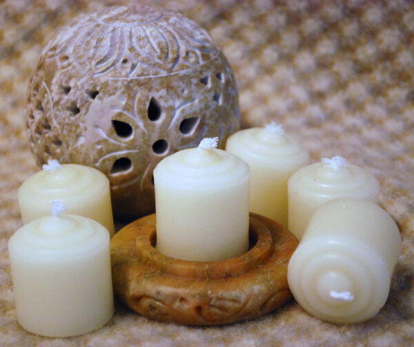 white beeswax small votives