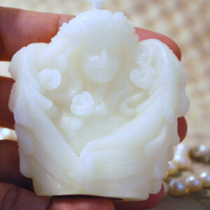 White Beeswax TIny Cupid Candle
